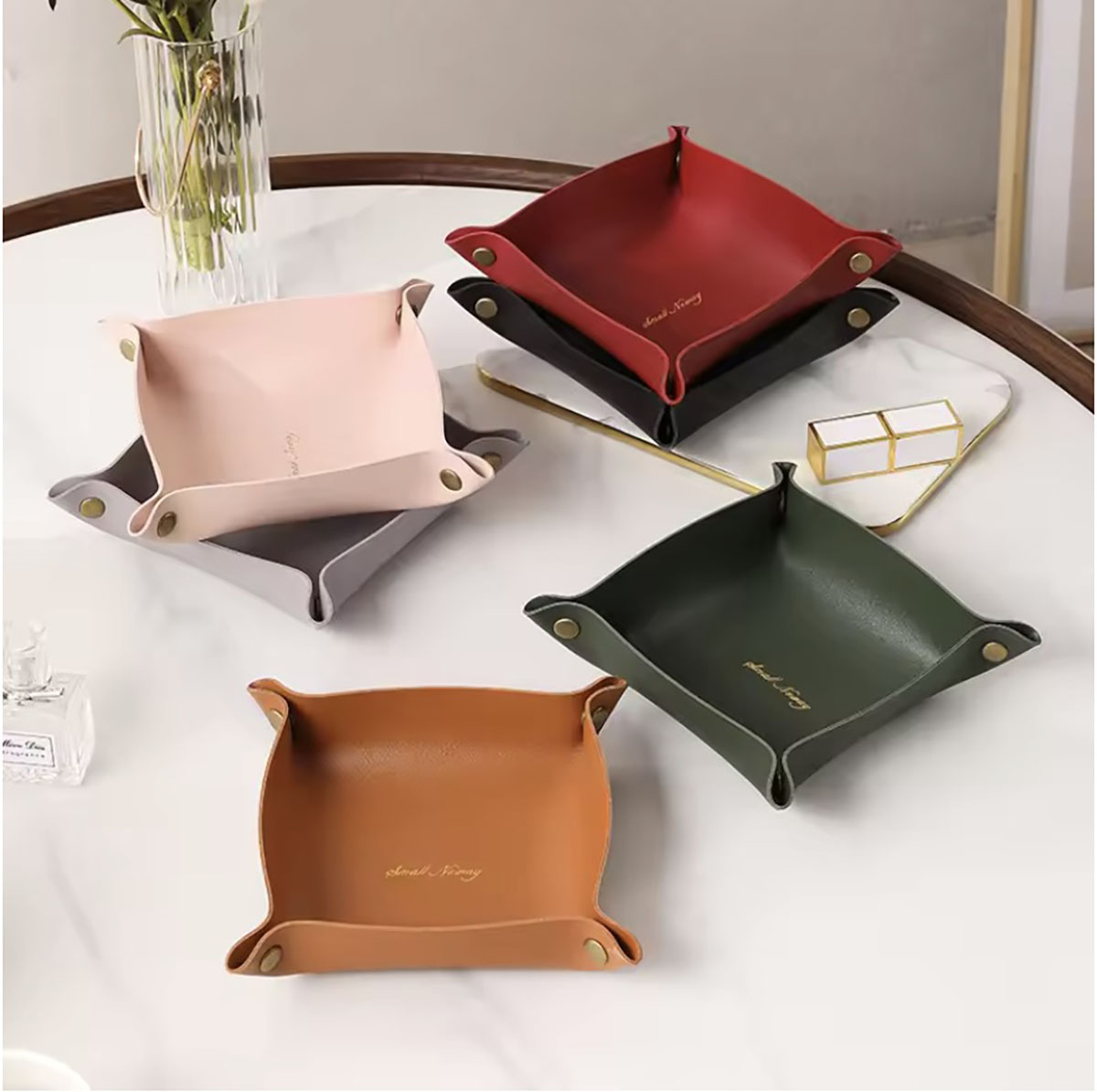Home Decor Japandi - Scandinavische stijl lederen opbergvak desktop organizer
