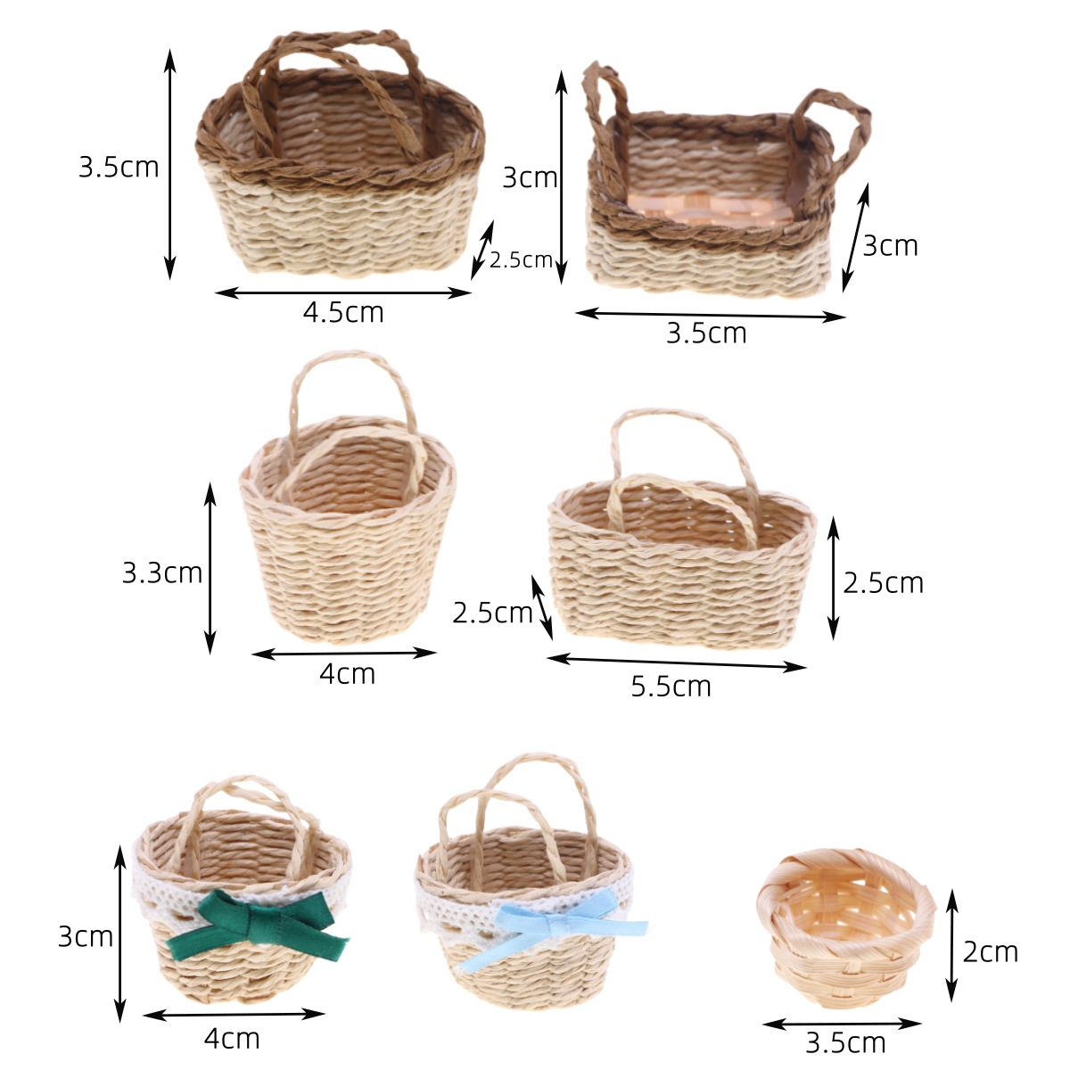 Rattan Plant Basket - 1Pc Poppenhuis Handgeweven Lafite Gras Handheld