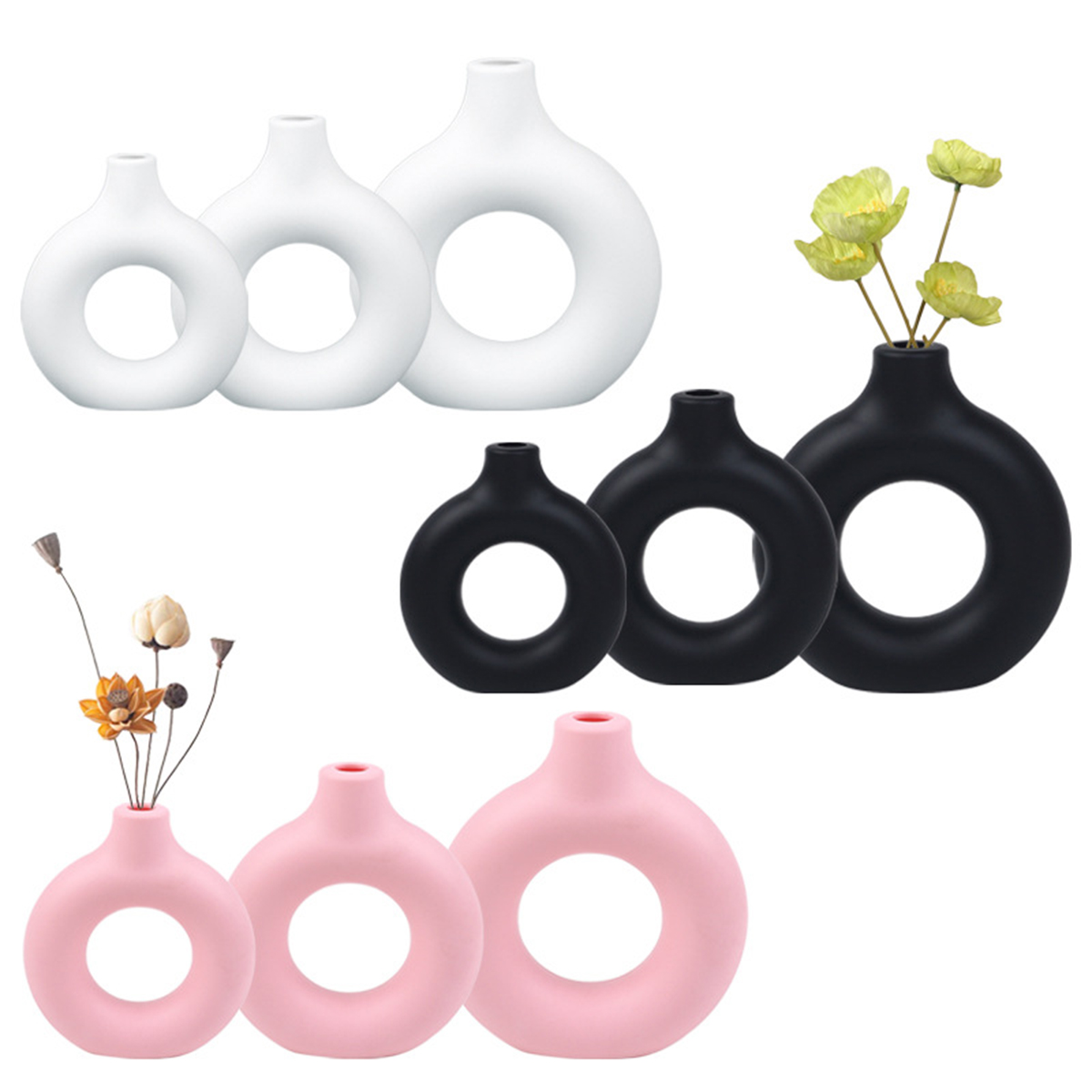 Home Decor Center - 1PC Rondheid Plastic Vaas Bruiloft Eettafel