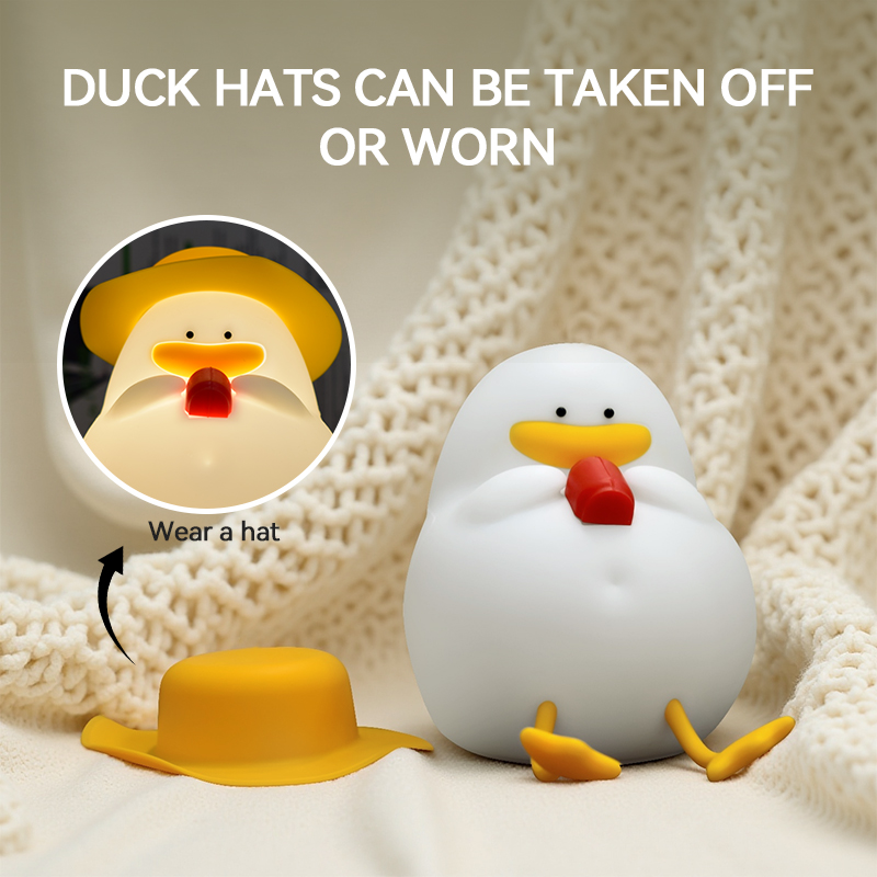 Home Decor Happy - Happy Duck-nachtlampje, bedlampje met aanraakbediening, oplaadbaar