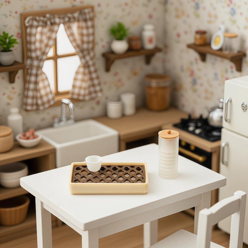 Home Decor Kit - Miniatuur theebladset voor poppenhuis Creatieve woondecoratie