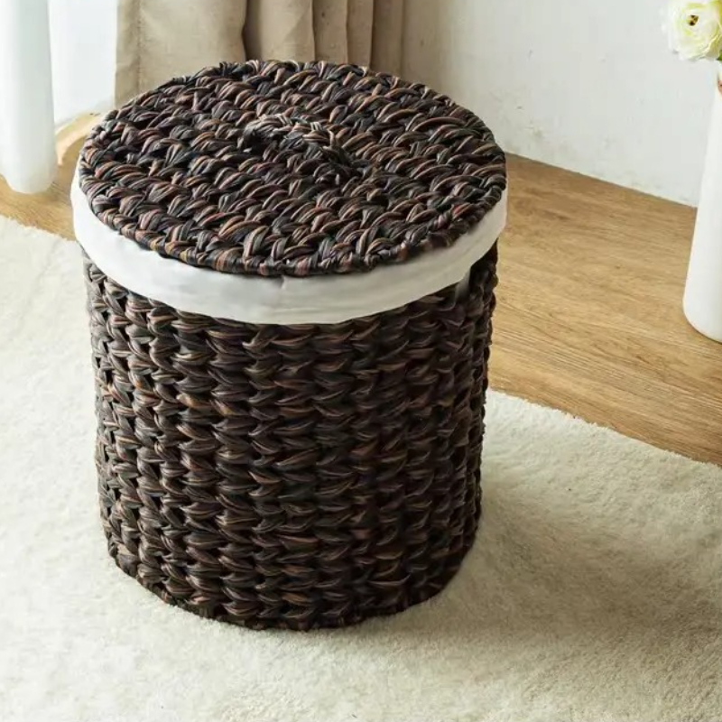 Gevoerde koffiebruine opbergba - Rattan Plant Basket recensie en prijs