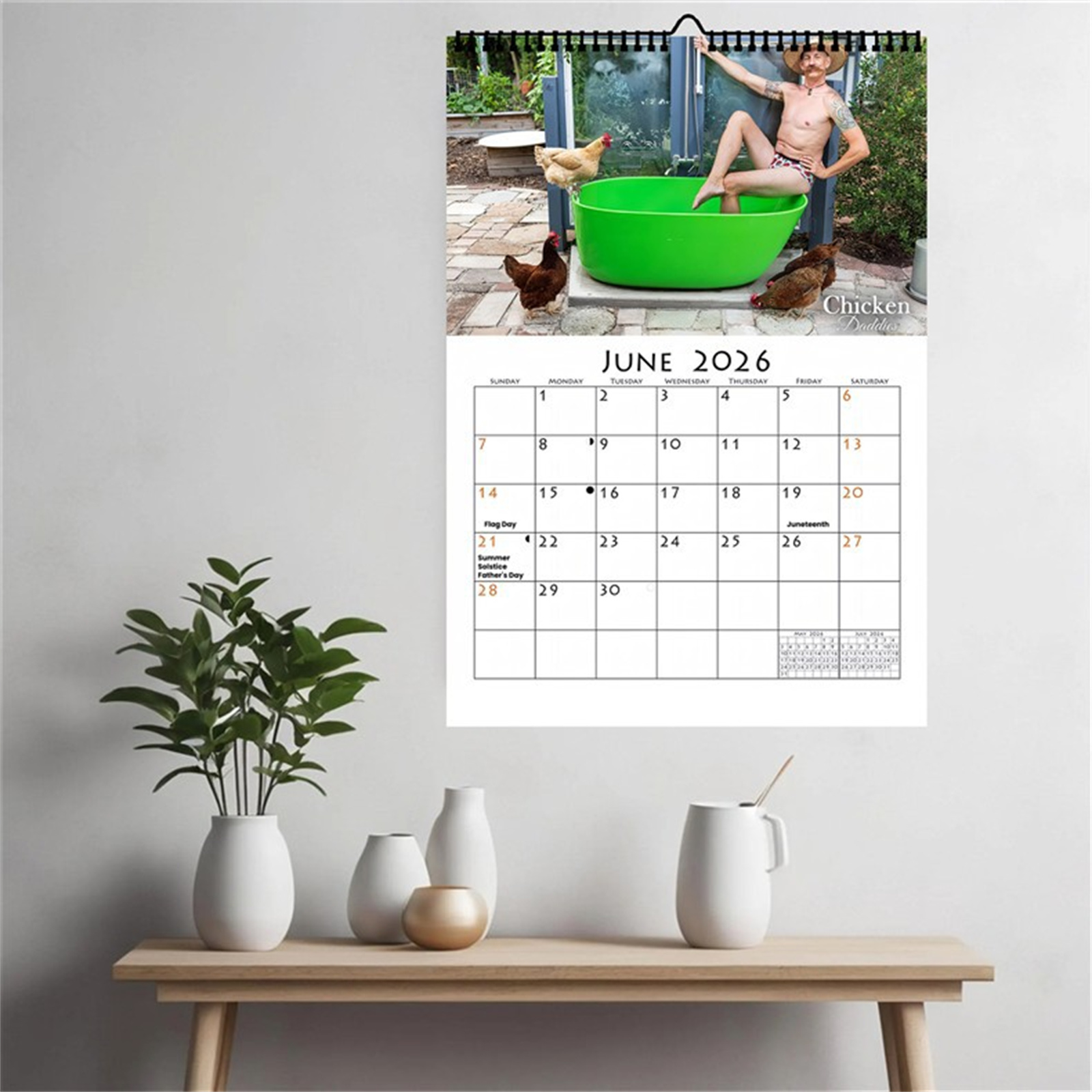 2026 grappige kip papa wandkal - Home Decor Happy recensie en prijs