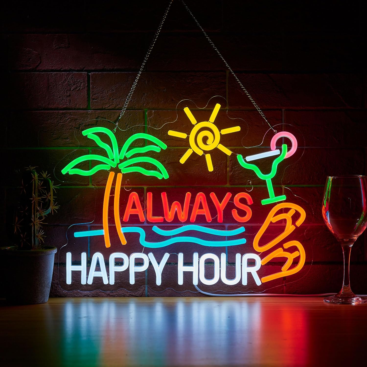 Altijd Happy Hour Bierbar Neon - Home Decor Happy recensie en prijs