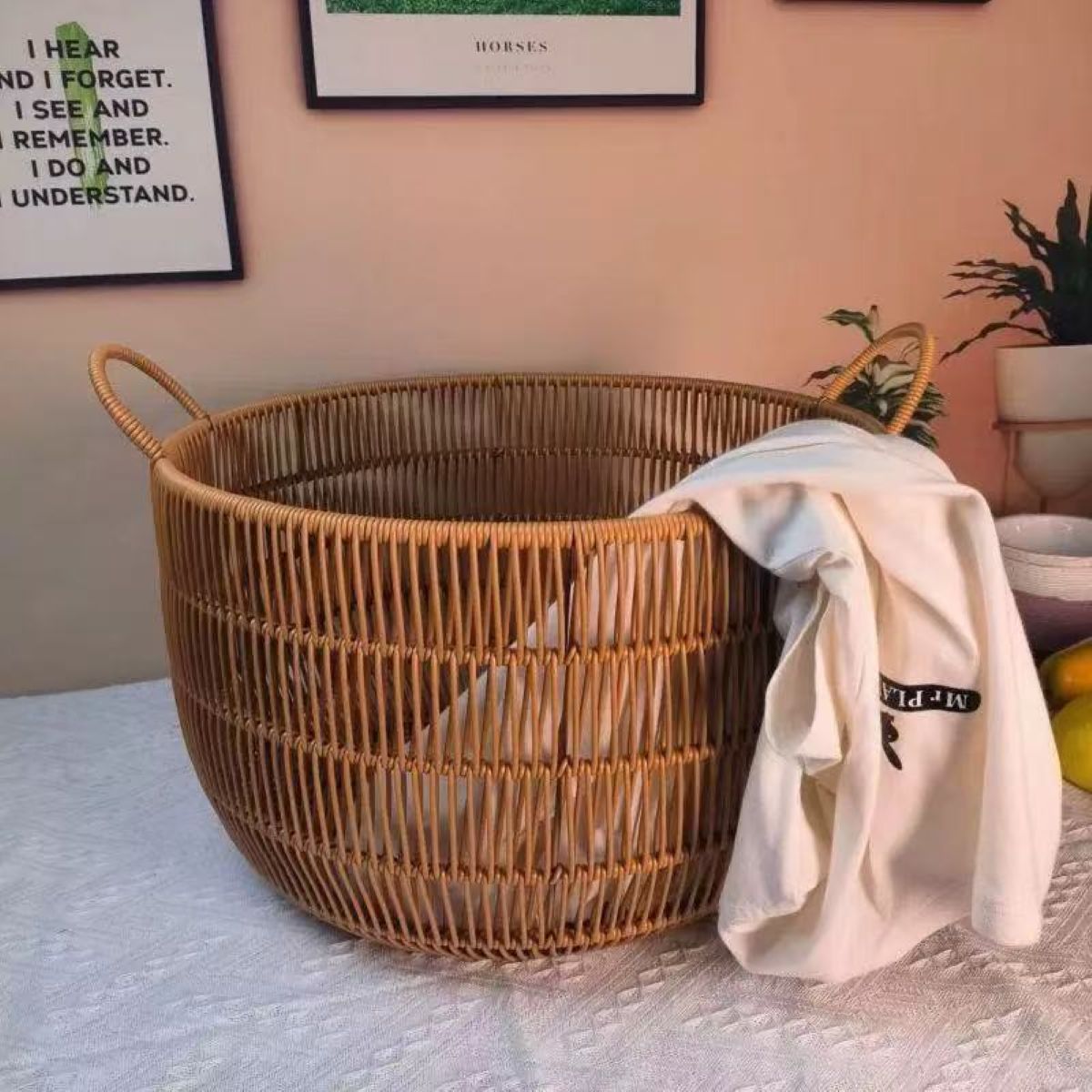Handgemaakte rotan-look geweve - Rattan Plant Basket recensie en prijs