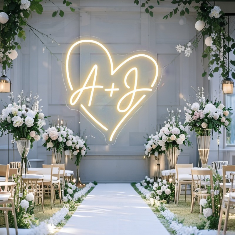 Aangepaste initialen hart LED  - Home Decor Happy recensie en prijs