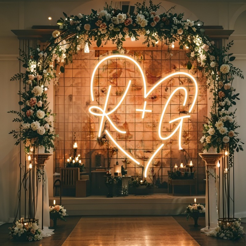 Aangepaste initialen hart LED  - Home Decor Happy recensie en prijs
