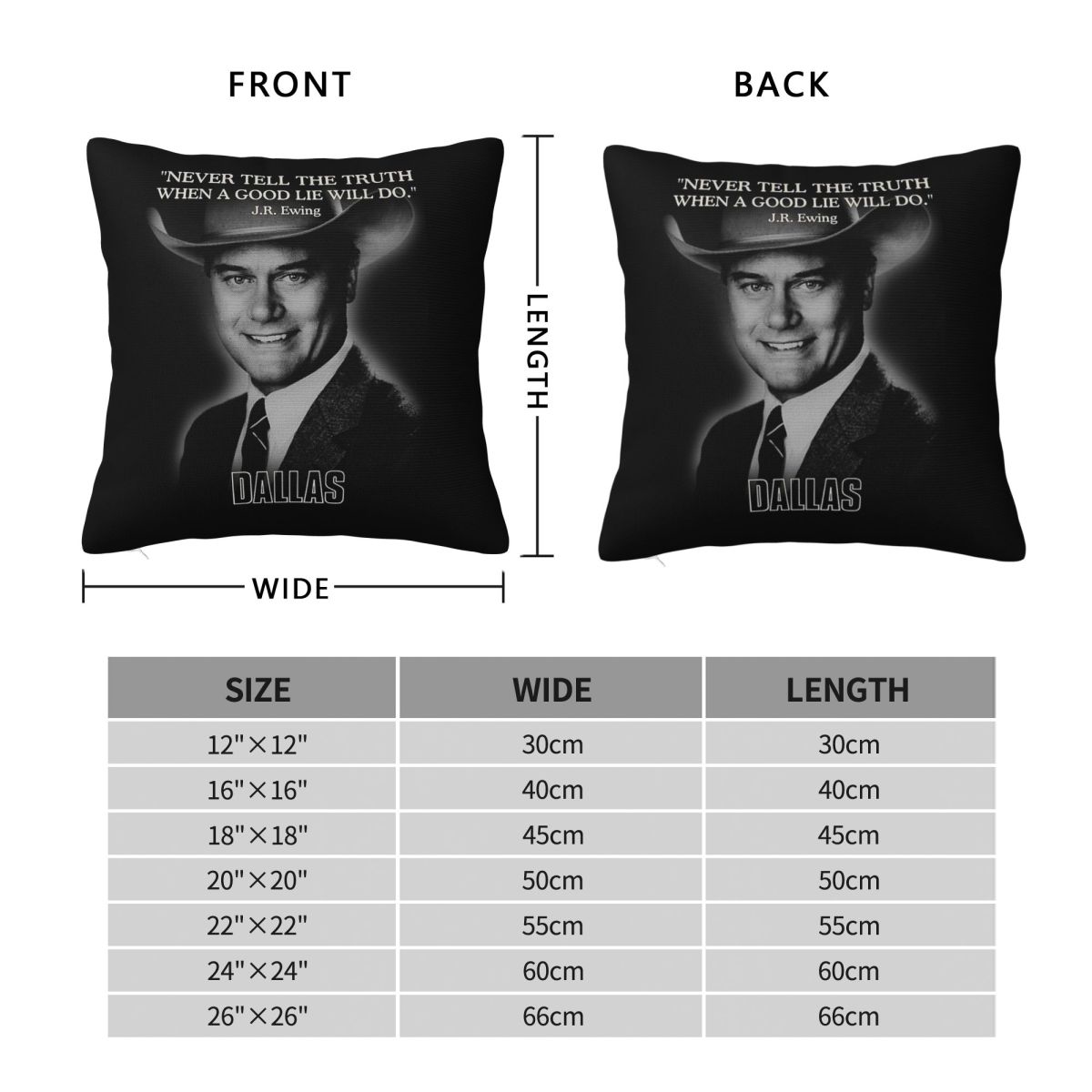 Dallas Jr Ewing Quote vierkant - Home Decor Dallas recensie en prijs