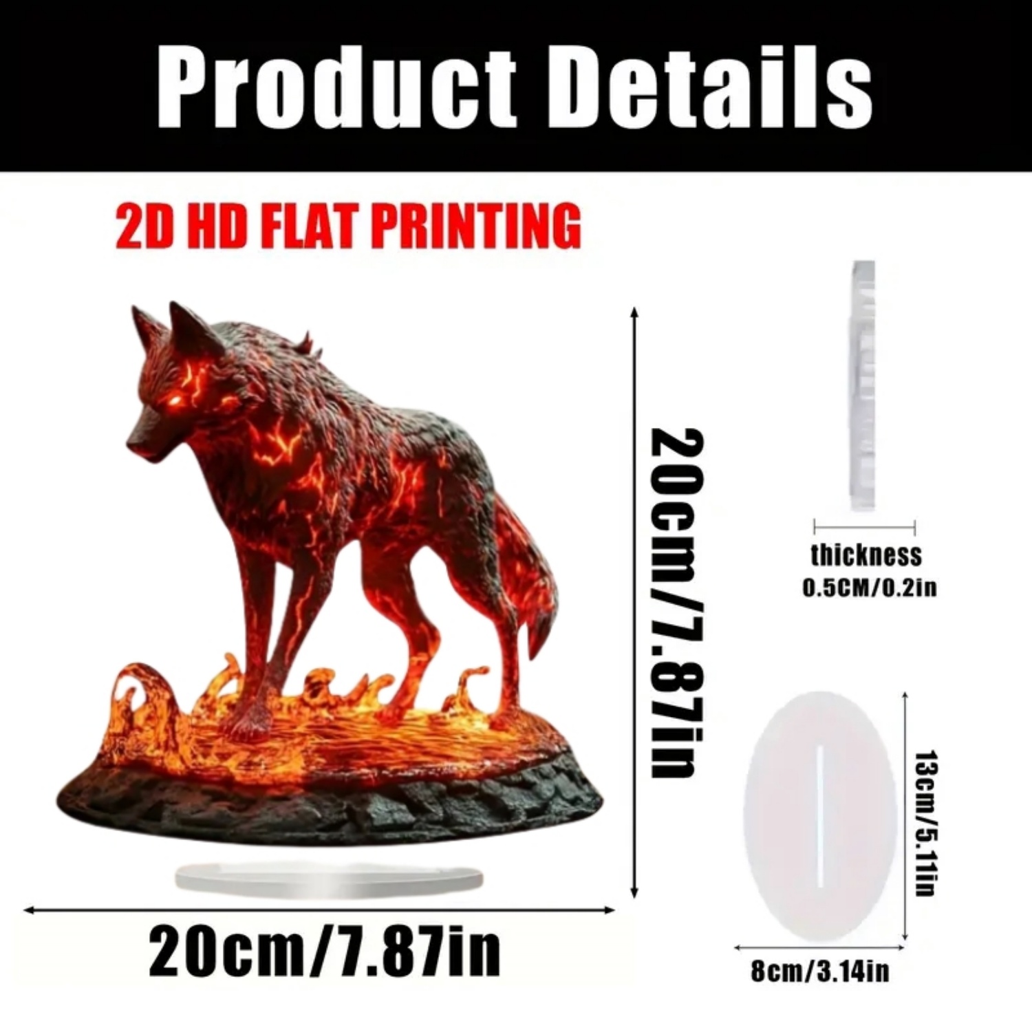 Vlam Wolf Standbeeld, 2D Platt - Home Decor Kit recensie en prijs