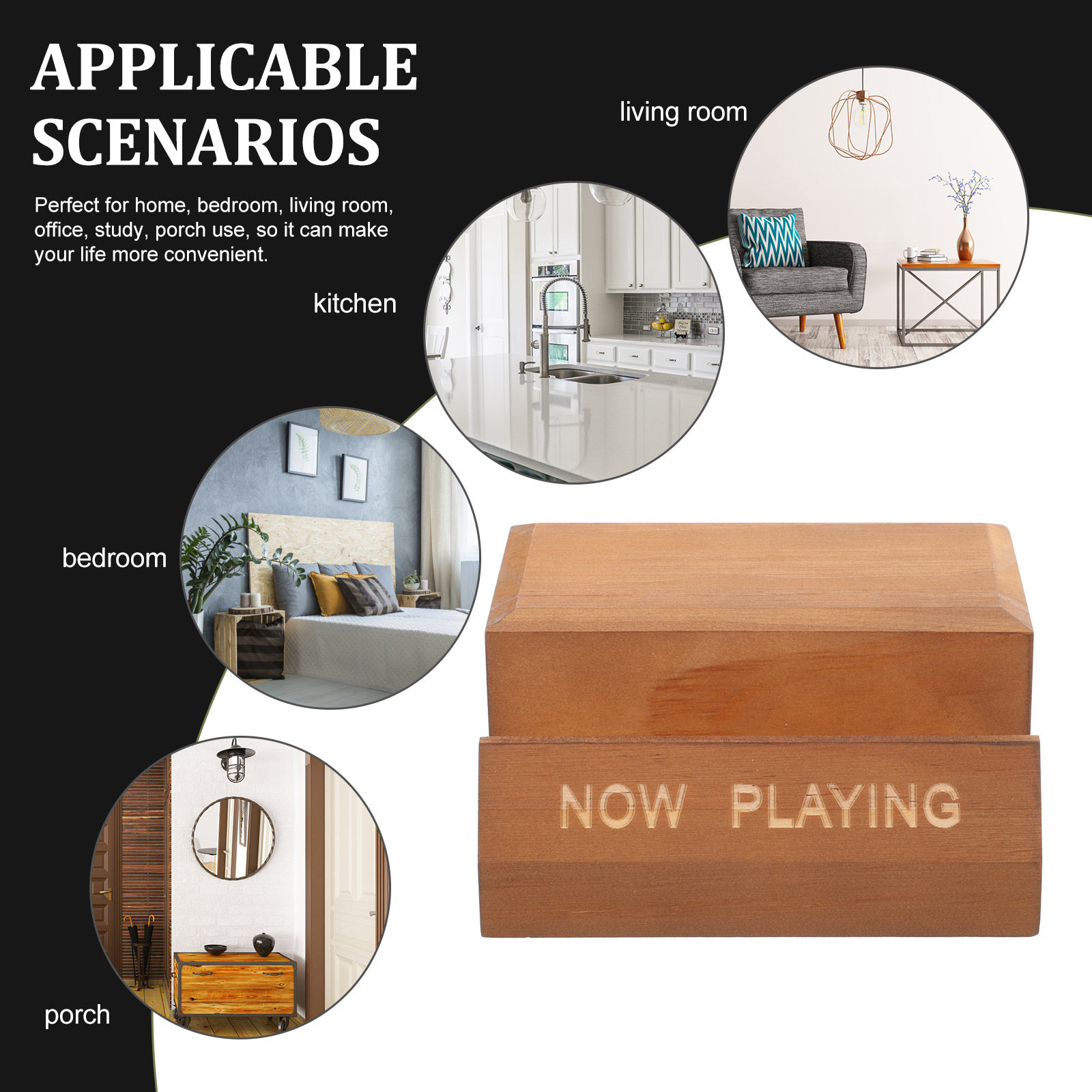 Houten vinylplatenhouder, brui - Home Decor Collection recensie en prijs