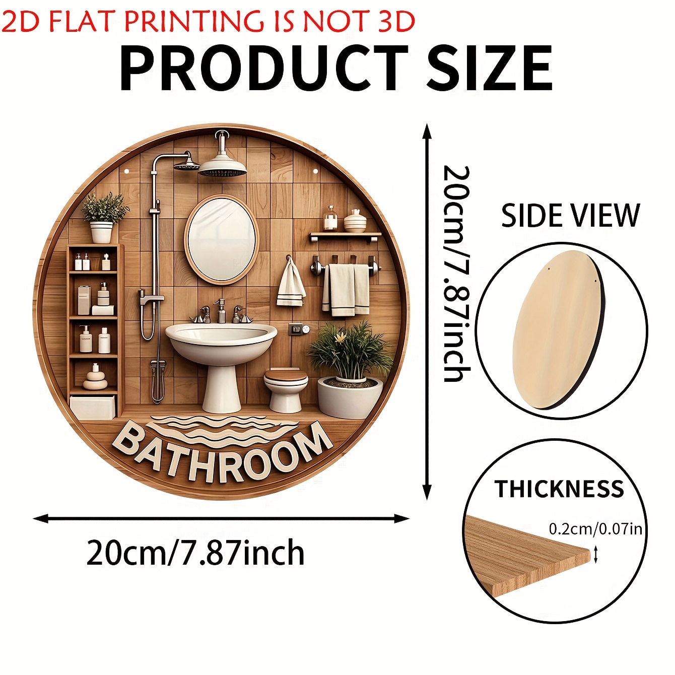 Eén 2D platte ronde houten dec - Home Decor Logo recensie en prijs