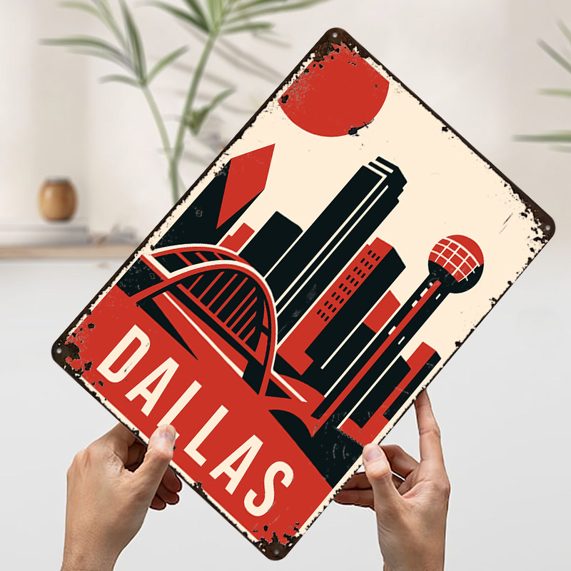 Dallas Vintage Travel Gedrukte - Home Decor Dallas recensie en prijs