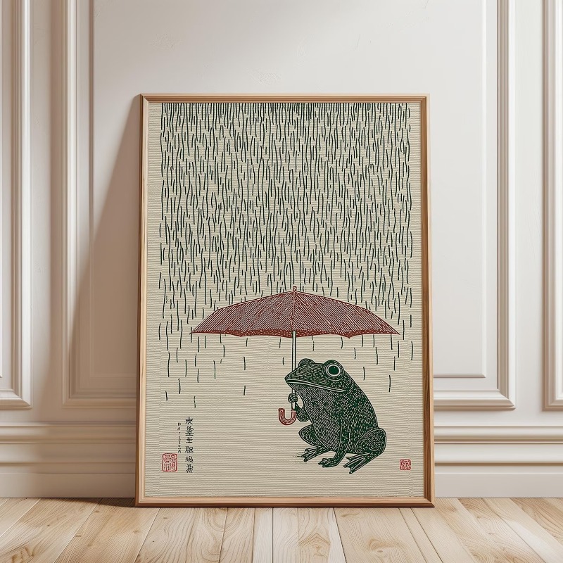 Japanse kikker met paraplu pos - Home Decor Japandi recensie en prijs
