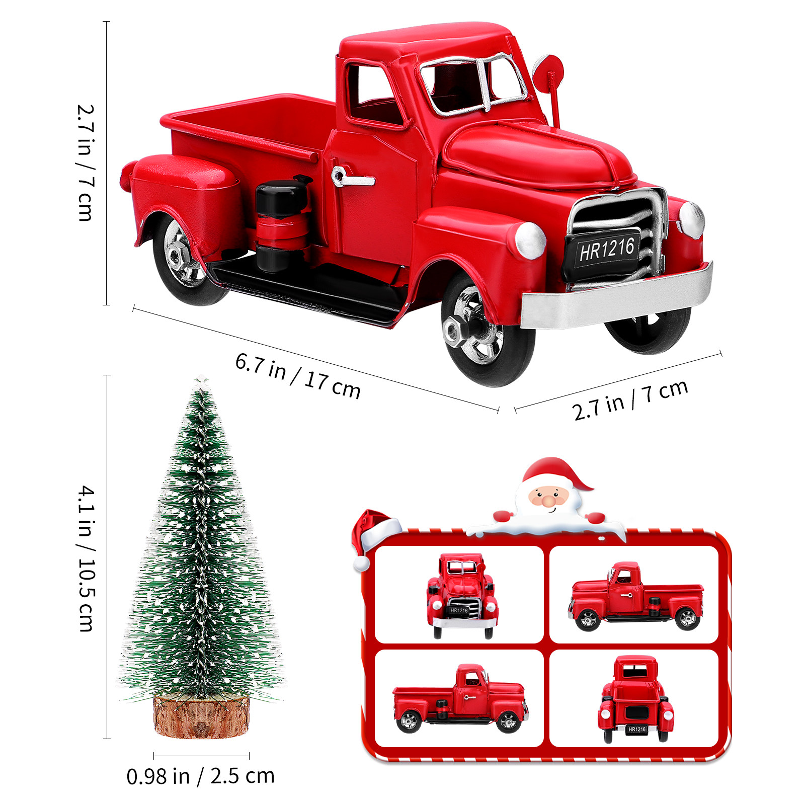 Vintage Rode Metalen Truck Ker - Home Christmas Decor recensie en prijs